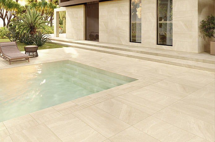 Pavimento Revestimiento para Piscina Alpes Creme 60x120