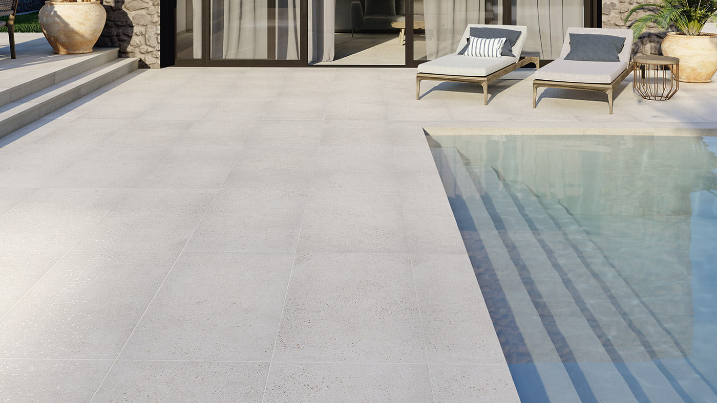 Pavimento Revestimiento para Piscina Posets Blanco 60x120