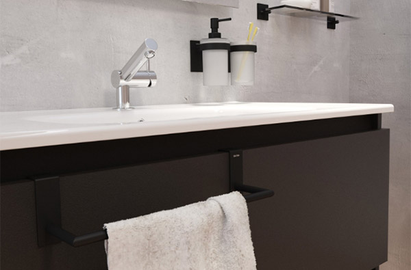 Toallero Bath Plus Stick Mueble Negro Mate 27CM