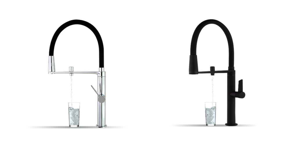 Dos acabados de PureWater el grifo con Premio_Internacional de diseño y calidad