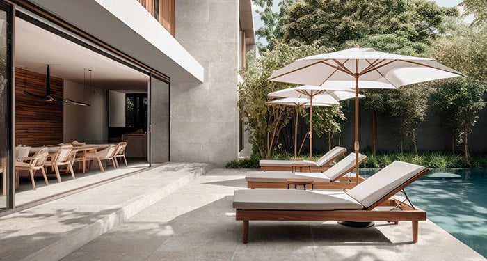 Pavimento Exterior para terrazas Realstone Travertino Vein Bianco Mate Antideslizante 60x120 Azulejos Peña en Madrid