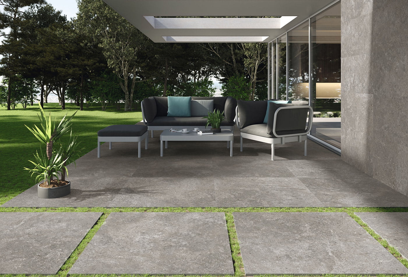 Azulejos Cerámicos Inspirados En La Piedra Natural Stoneland Grey 120x120 Antislip Azulejos Peña Madrid