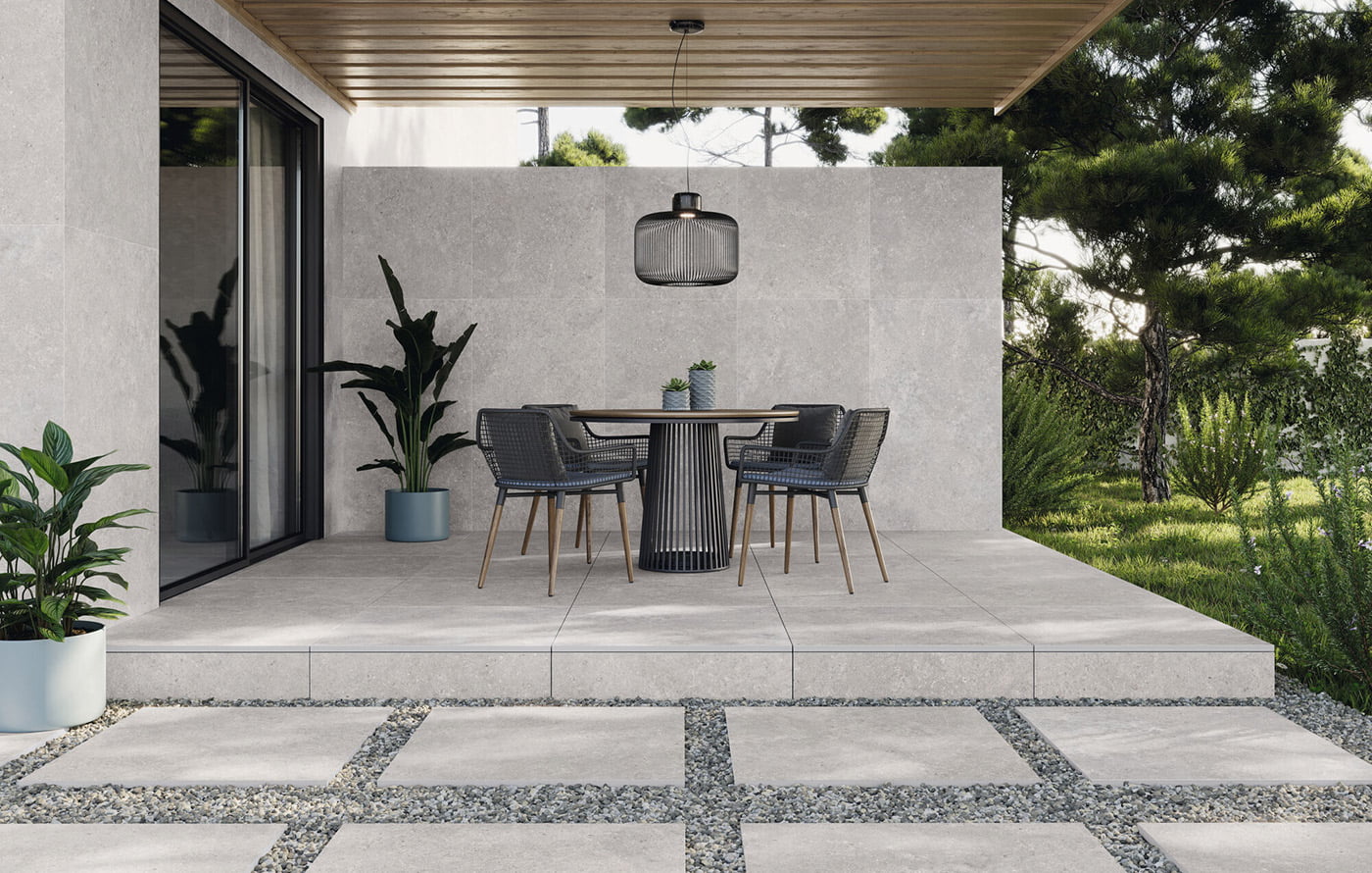 Azulejos Exterior inspirados En La Piedra Natural Stoneland Pearl 80x80 Antislip Azulejos Peña en Madrid