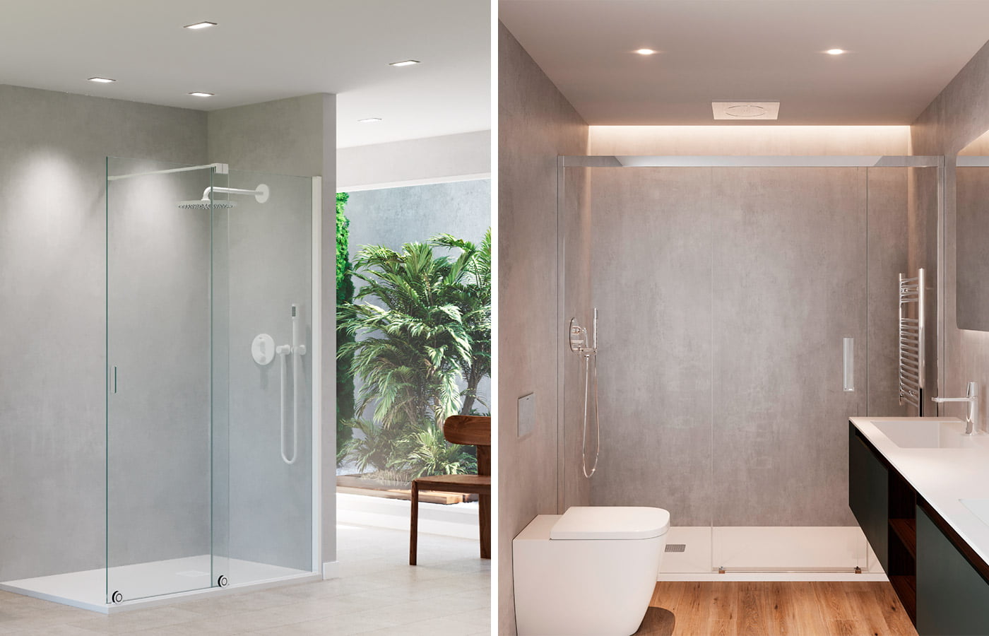 Eko Mampara EOS10 Blanco Mate Mampara Guam Plata Alto Brillo Para Ducha Azulejos Pena Madrid