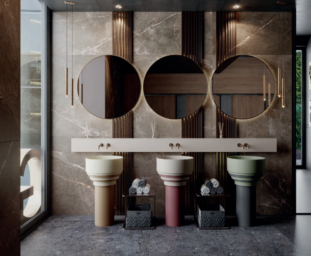 Lavabos con pedestal para baños modernos