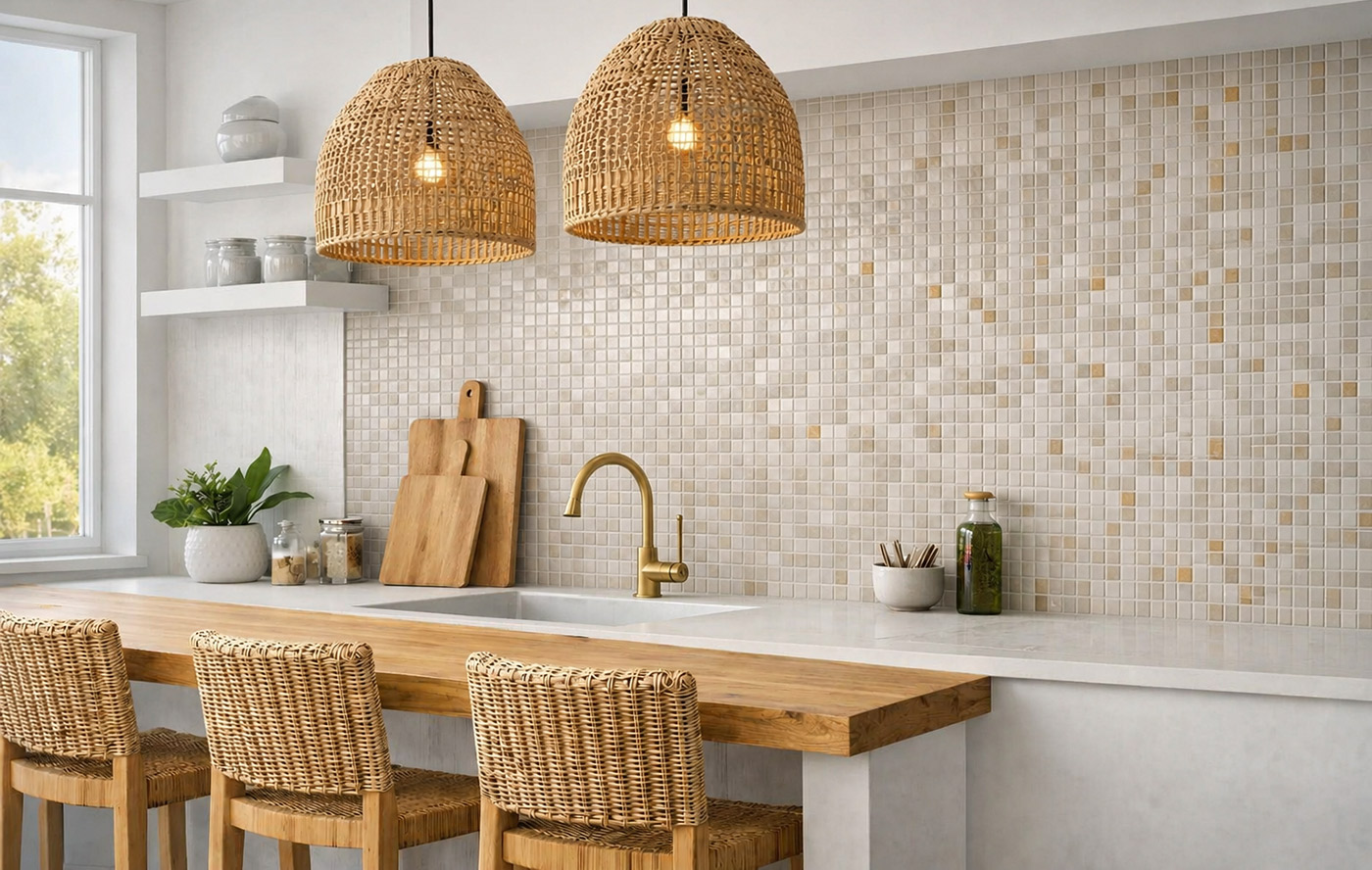 Ambiente Cocina Tonos Tierra Azulejos Pena Madrid