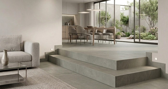 Ambiente Escalera Peldaño Recto Unika Sage Mate 32x45 Azulejos Pena Madrid