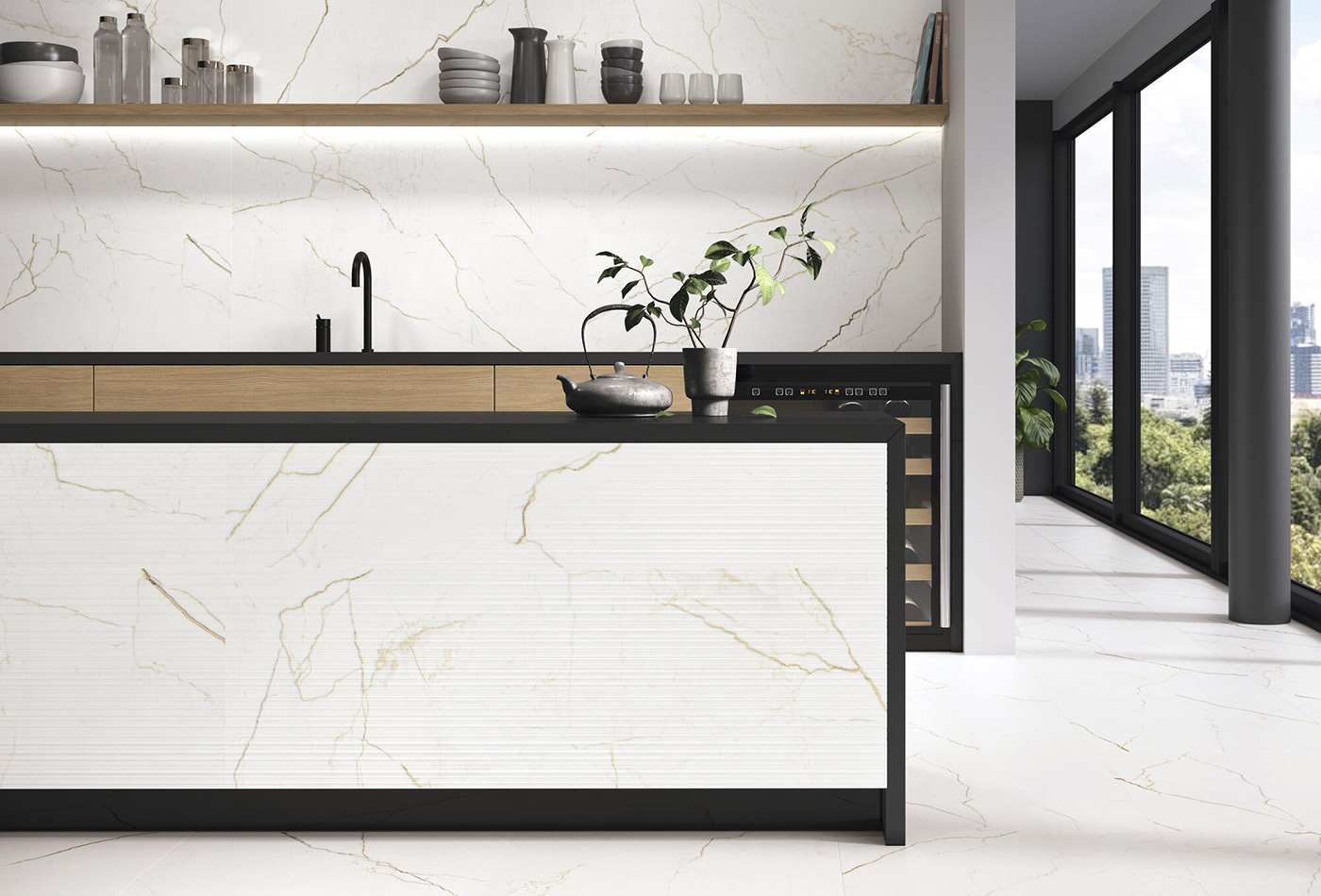 Ambiente Pavimento Quantum 40x120 Azulejos Pena Madrid