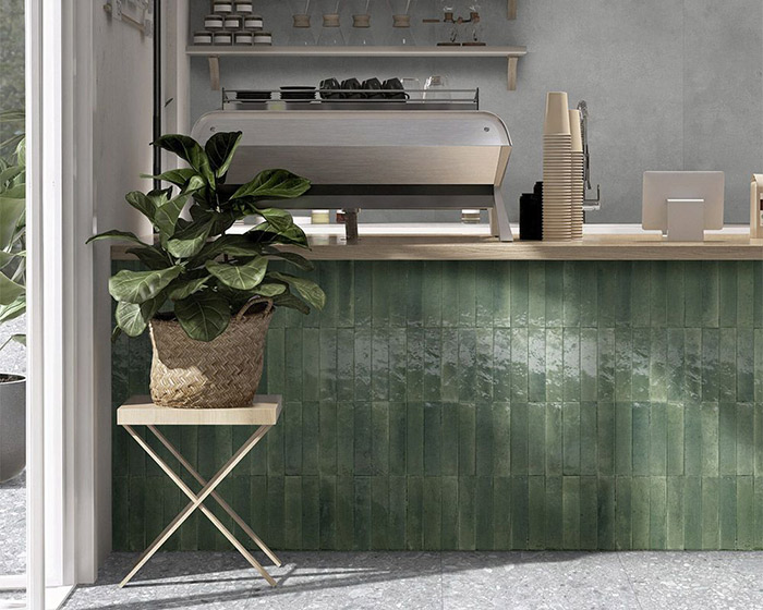 Ambiente Revestimiento Look Verde Glossy 6x24 Azulejos Pena Madrid