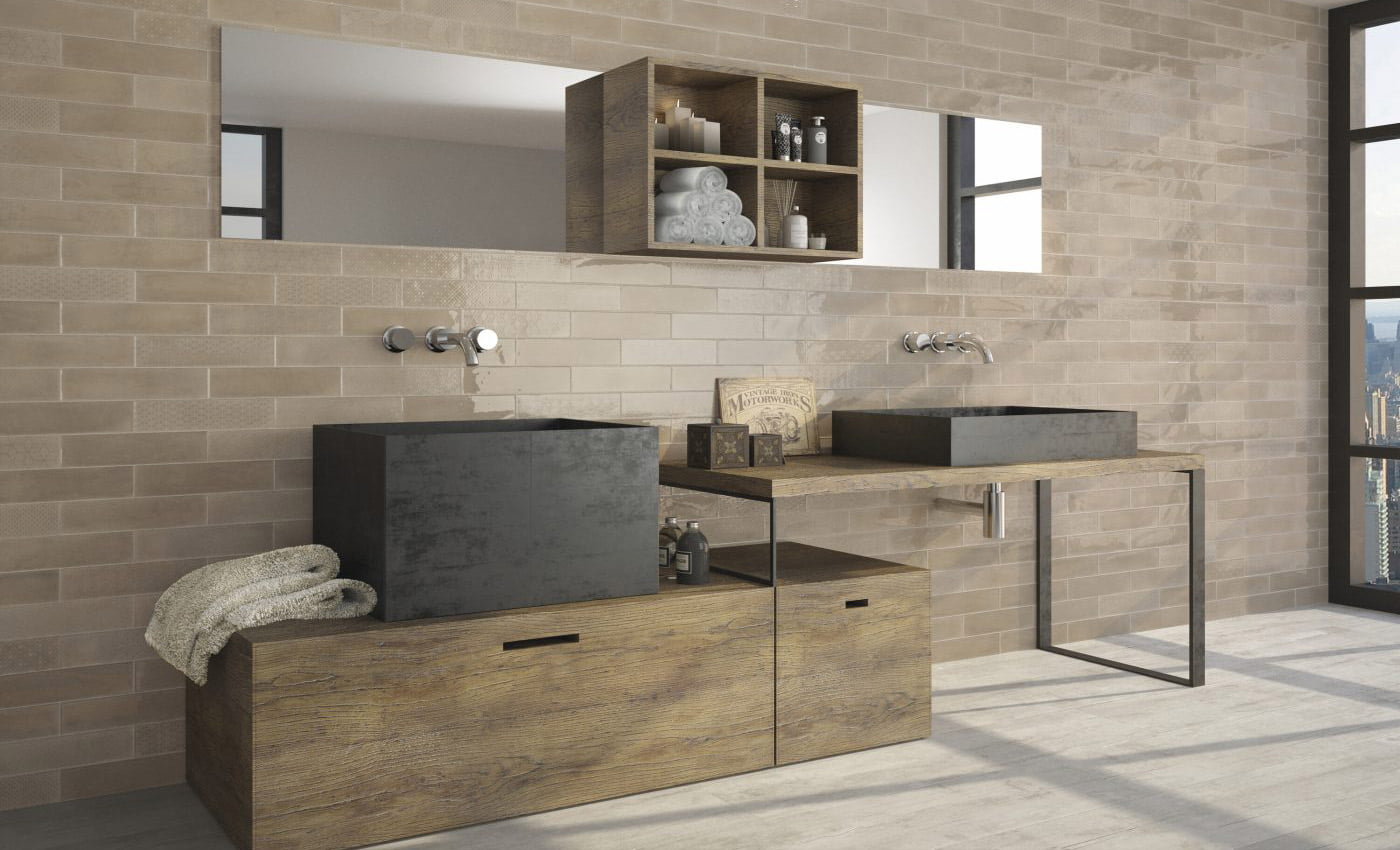 Ambiente Resvestimiento Vison Brillo 7,5x30 Azulejos Pena Madrid