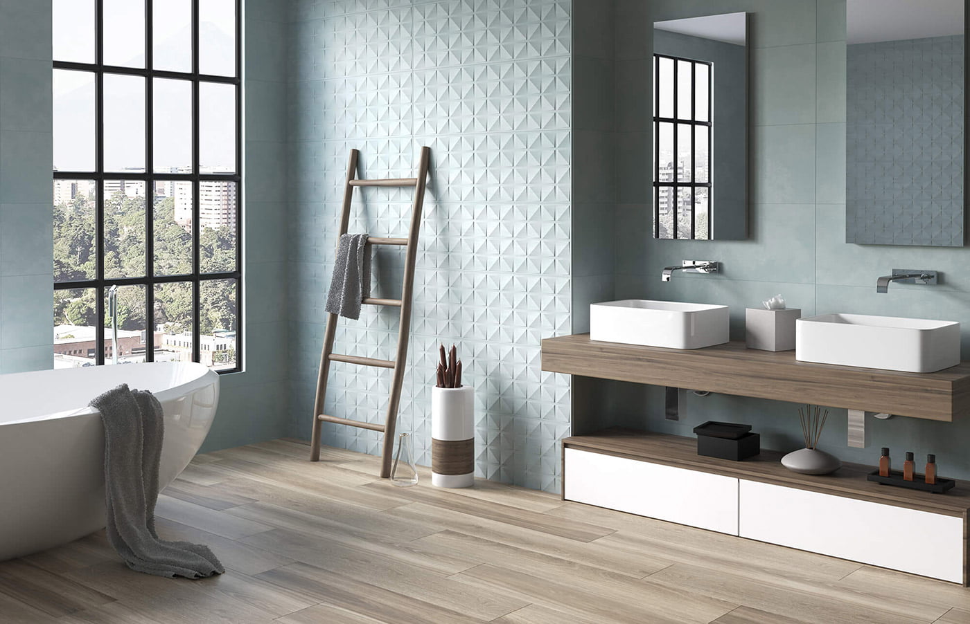 Ambiente Revestimiento Iris Acqua Myra Azulejos Pena Madrid