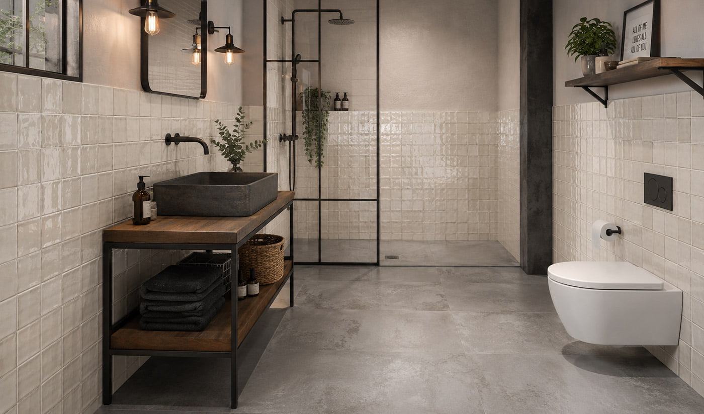 Ambiente Revestimiento Melange Bianco Glosst 10x10 Pavimento Zermatt Acero Mate 60x120 Azulejos Pena Madrid