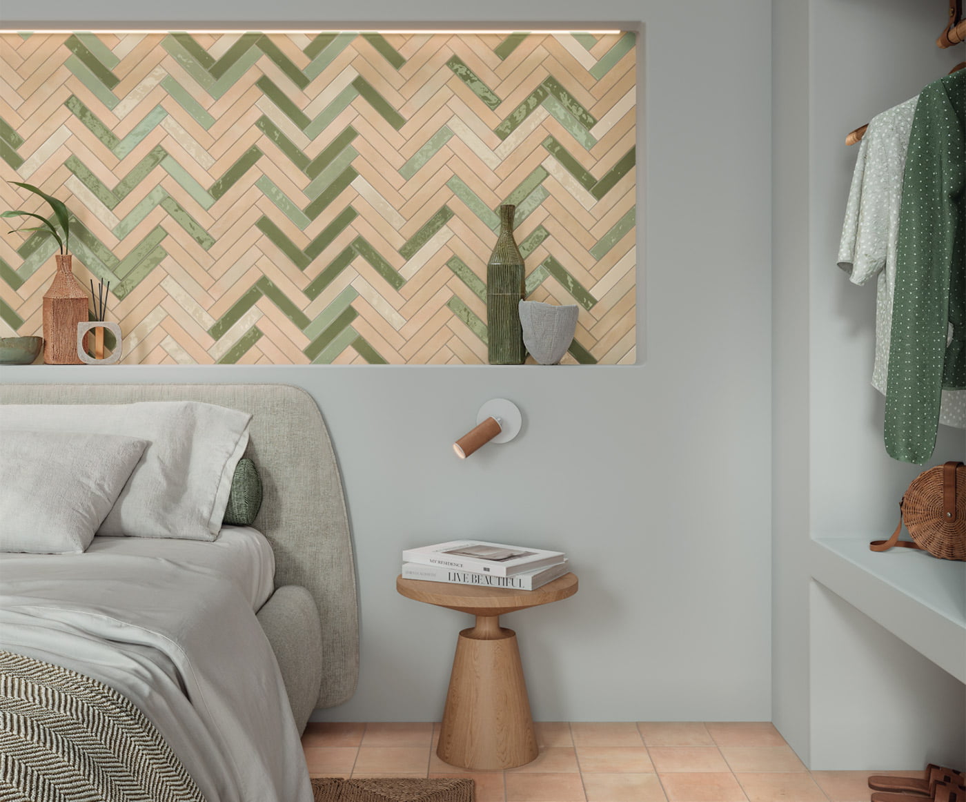 Ambiente Revestimiento Nouvelle Biscuit Almond Sage Liquen Azulejos Pena Madrid