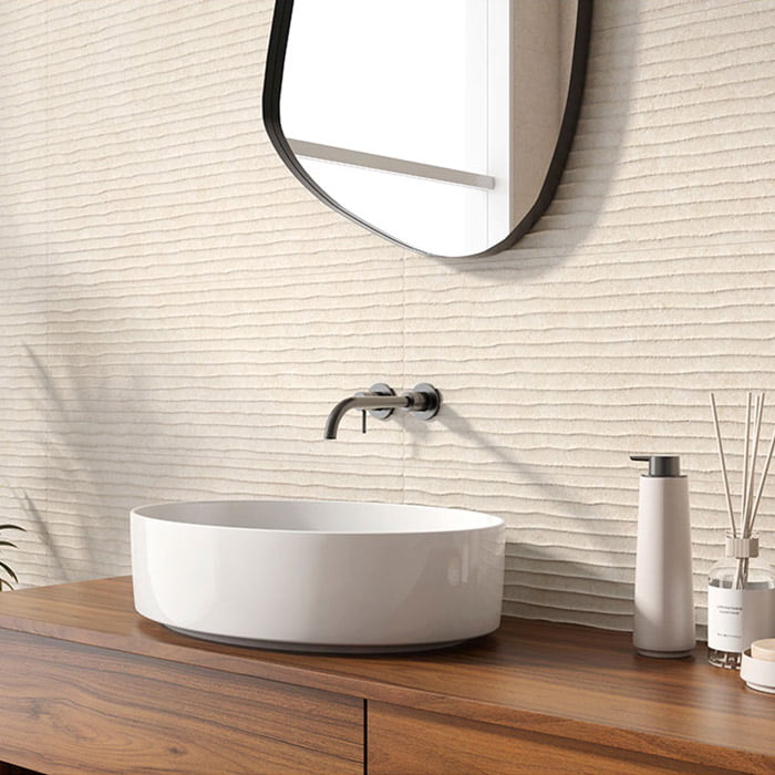 Ambiente Revestimiento Zerenity Decor Beige Mate 29_5x90 Azulejos Pena Madrid