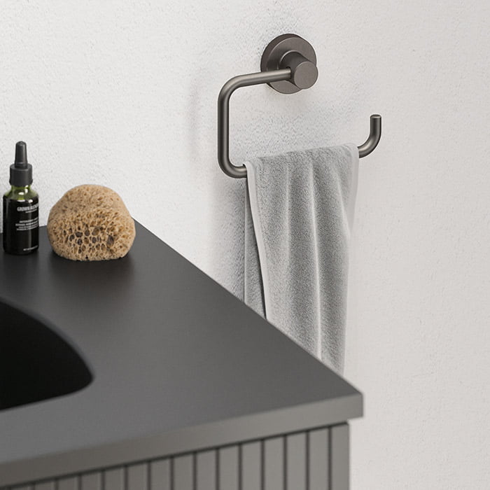 Toallero Gun Metal De Baño Sin Taladro Azulejos Pena Madrid