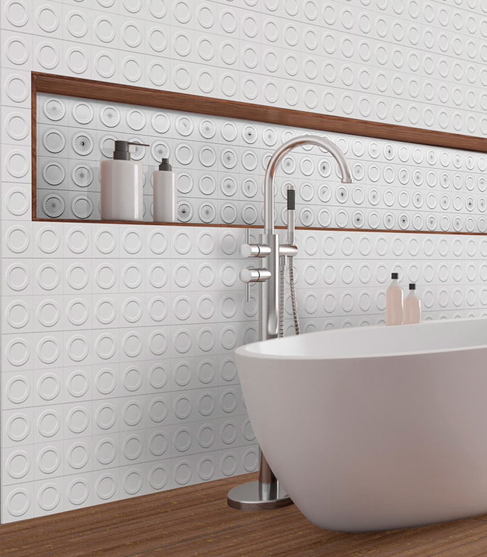 Amb Bano Alma White Circle Decor 30x100 Azulejos Pena Madrid