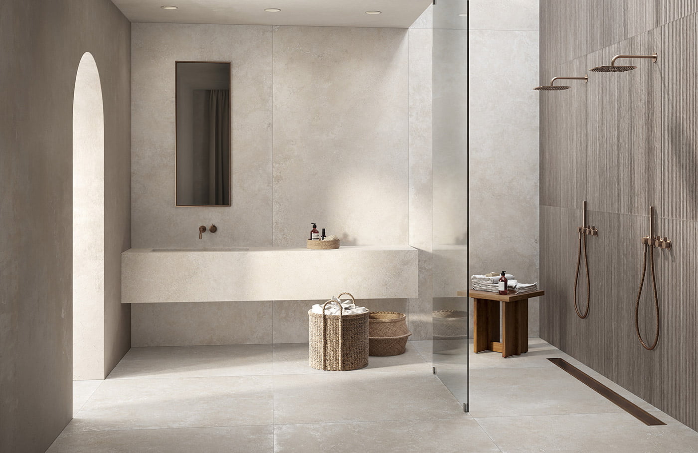 Amb Bano Realstone Travertino aAzulejos Pena Madrid