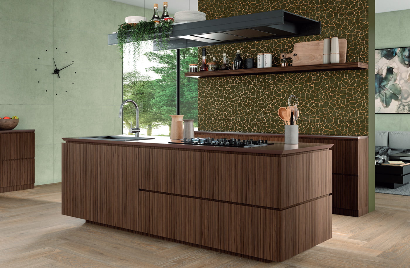 Amb Cocina Berlin Green Legend Green Kenai Nogal Azulejos Pena Madrid